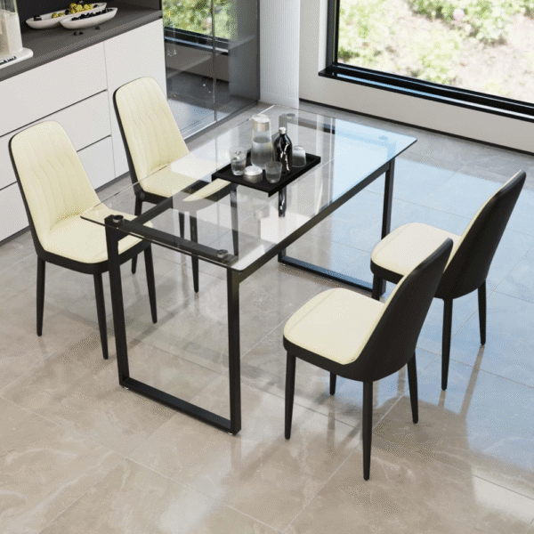 Modern Glass Top Dining Set